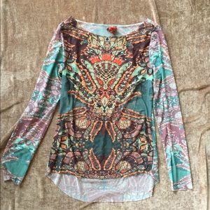 Shear long sleeve top